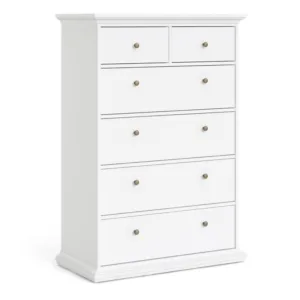 PARIS Chest of 6 Drawers in White