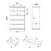 PARIS Chest of 6 Drawers in Matt Grey - Image 4
