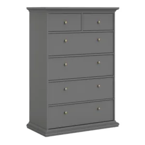 PARIS Chest of 6 Drawers in Matt Grey