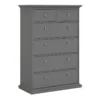 PARIS Chest of 6 Drawers in Matt Grey