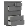 PARIS Chest of 6 Drawers in Matt Grey - Image 12
