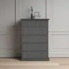 PARIS Chest of 6 Drawers in Matt Grey - Image 11