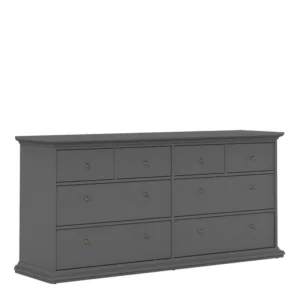 PARIS Chest of 8 Drawers in Matt Grey