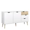OSLO Sideboard - Large - 3 drawers 2 Doors in White and Oak