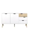 OSLO Sideboard - Large - 3 drawers 2 Doors in White and Oak - Image 8