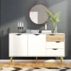 OSLO Sideboard - Large - 3 drawers 2 Doors in White and Oak - Image 6