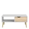 OSLO Coffee Table 1 Drawer 1 Shelf in White and Oak - Image 10