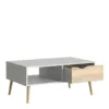 OSLO Coffee Table 1 Drawer 1 Shelf in White and Oak - Image 8