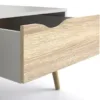 OSLO Coffee Table 1 Drawer 1 Shelf in White and Oak - Image 3