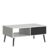 OSLO Coffee Table 1 Drawer 1 Shelf in White and Black Matt