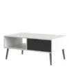 OSLO Coffee Table 1 Drawer 1 Shelf in White and Black Matt - Image 8