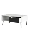 OSLO Coffee Table 1 Drawer 1 Shelf in White and Black Matt - Image 6