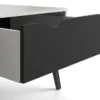 OSLO Coffee Table 1 Drawer 1 Shelf in White and Black Matt - Image 3