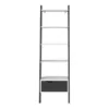 OSLO Leaning Bookcase 1 Drawer in White and Black Matt - Image 8