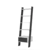 OSLO Leaning Bookcase 1 Drawer in White and Black Matt - Image 7