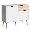 OSLO Sideboard - Small - 1 Drawers 2 Doors in White and Oak