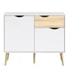 OSLO Sideboard - Small - 1 Drawers 2 Doors in White and Oak - Image 11