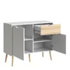 OSLO Sideboard - Small - 1 Drawers 2 Doors in White and Oak - Image 9