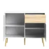 OSLO Sideboard - Small - 1 Drawers 2 Doors in White and Oak - Image 8