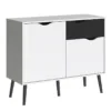 OSLO Sideboard - Small - 1 Drawer 2 Doors in White and Black Matt
