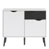 OSLO Sideboard - Small - 1 Drawer 2 Doors in White and Black Matt - Image 9