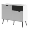 OSLO Sideboard - Small - 1 Drawer 2 Doors in White and Black Matt - Image 8