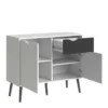 OSLO Sideboard - Small - 1 Drawer 2 Doors in White and Black Matt - Image 7