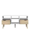 OSLO TV Unit - Wide - 2 Drawers 4 Shelves in White and Oak - Image 9