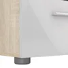 PEPE Bedside 2 Drawers in Oak and White High Gloss - Image 3