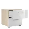 PEPE Bedside 2 Drawers in Oak and White High Gloss - Image 10
