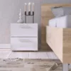 PEPE Bedside 2 Drawers in Oak and White High Gloss - Image 9
