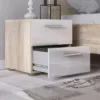 PEPE Bedside 2 Drawers in Oak and White High Gloss - Image 8