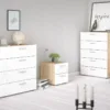 PEPE Bedside 2 Drawers in Oak and White High Gloss - Image 6