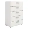 PEPE Chest of 5 Drawers in White