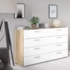 PEPE Wide Chest of 8 Drawers (4+4) in Oak and White High Gloss - Image 8