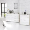 PEPE Wide Chest of 8 Drawers (4+4) in Oak and White High Gloss - Image 6