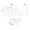PEPE Wide Chest of 8 Drawers (4+4) in Walnut - Image 4