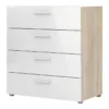 PEPE Chest of 4 Drawers in Oak and White High Gloss - Image 8
