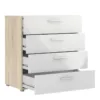 PEPE Chest of 4 Drawers in Oak and White High Gloss - Image 7