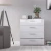 PEPE Chest of 4 Drawers in Oak and White High Gloss - Image 6