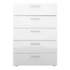 PEPE Chest of 5 Drawers in Oak and White High Gloss - Image 7
