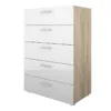PEPE Chest of 5 Drawers in Oak and White High Gloss - Image 6
