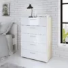 PEPE Chest of 5 Drawers in Oak and White High Gloss - Image 5