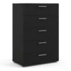 PEPE Chest of 5 Drawers in Black
