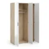 PEPE Wardrobe with 3 Doors in Oak and White High Gloss - Image 11
