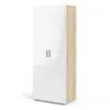 PEPE Wardrobe with 2 Doors in Oak and White High Gloss - Image 9