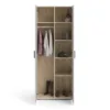 PEPE Wardrobe with 2 Doors in Oak and White High Gloss - Image 5