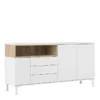 ROOMERS Sideboard 3 Drawers 3 Doors in White and Oak