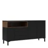 ROOMERS Sideboard 3 Drawers 3 Doors in Black and Walnut