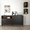 ROOMERS Sideboard 3 Drawers 3 Doors in Black and Walnut - Image 10